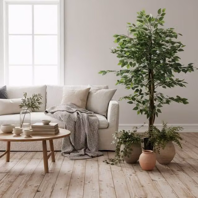 Wyld Haus Larane 150 cm Artificial Ficus Tree in Green with Stabilised Pot Base – 1