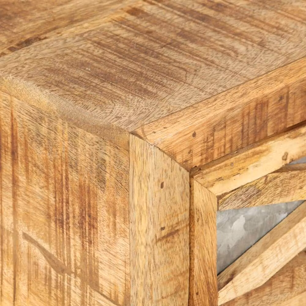 Berkfield Home Rustic Solid Mango Wood Coffee Table in Brown, W: 110 cm, D: 50 cm, H: 38 cm – 3