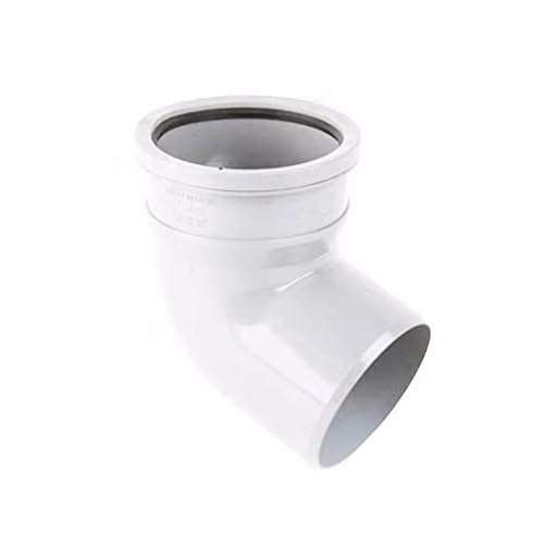 FloPlast White PVC Industrial Downpipe 110mm Bottom Offset Bend 112.5deg