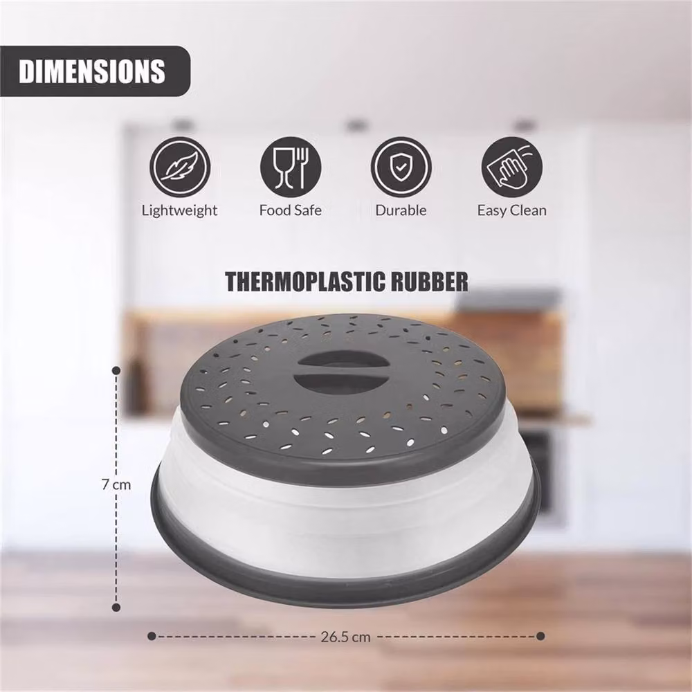 SPETLEK Collapsible Round Silicone Microwave Cover in Grey – 2