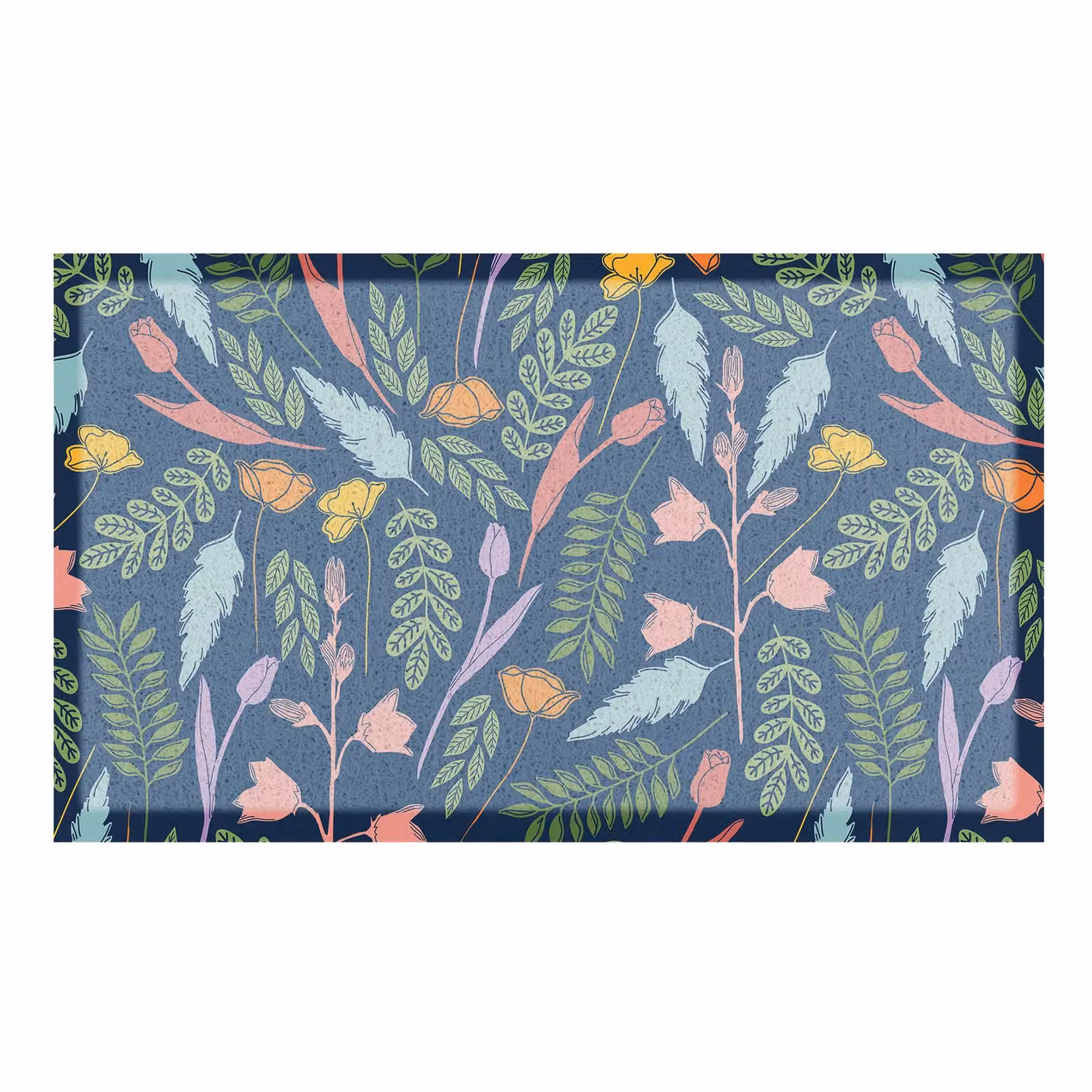 Artsy Mats Blue Leaves Indoor Outdoor Doormat, W/D: 70 x 40 cm – 2