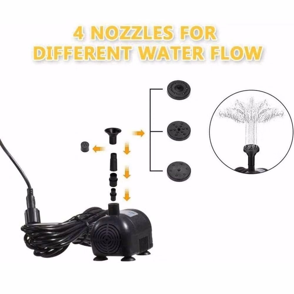 KORVIXA Solar Powered Garden Water Fountain in Black, 100 cm – 3