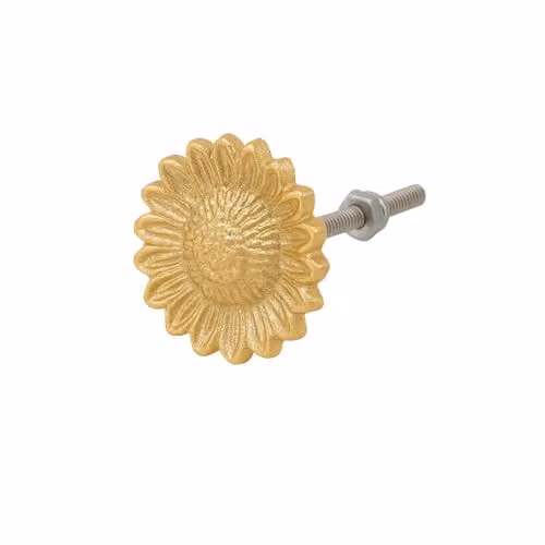 Melody Maison Polished Gold Sunflower Brass Drawer Knob – 2