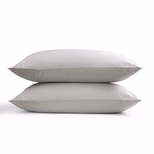 Christy 400TC Luxury Mako Satin Cotton Pillowcases, 2 Pack, Silver Grey – 2
