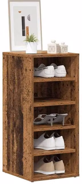 Berkfield Home Set of 2 Rustic Brown Engineered Wood Shoe Cabinets, W/D/H: 32 x 35 x 70 cm – 1
