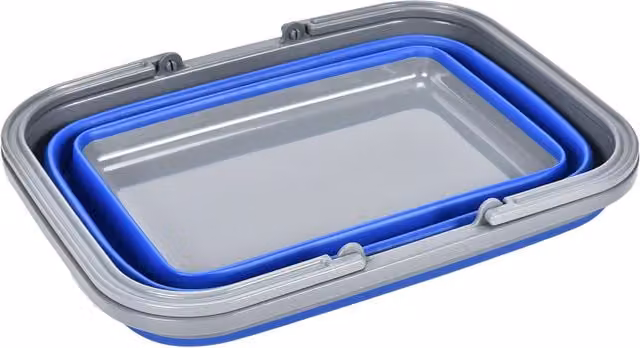 Active Sport Flexible Rectangular Sink Bowl in Blue Silicone and Plastic