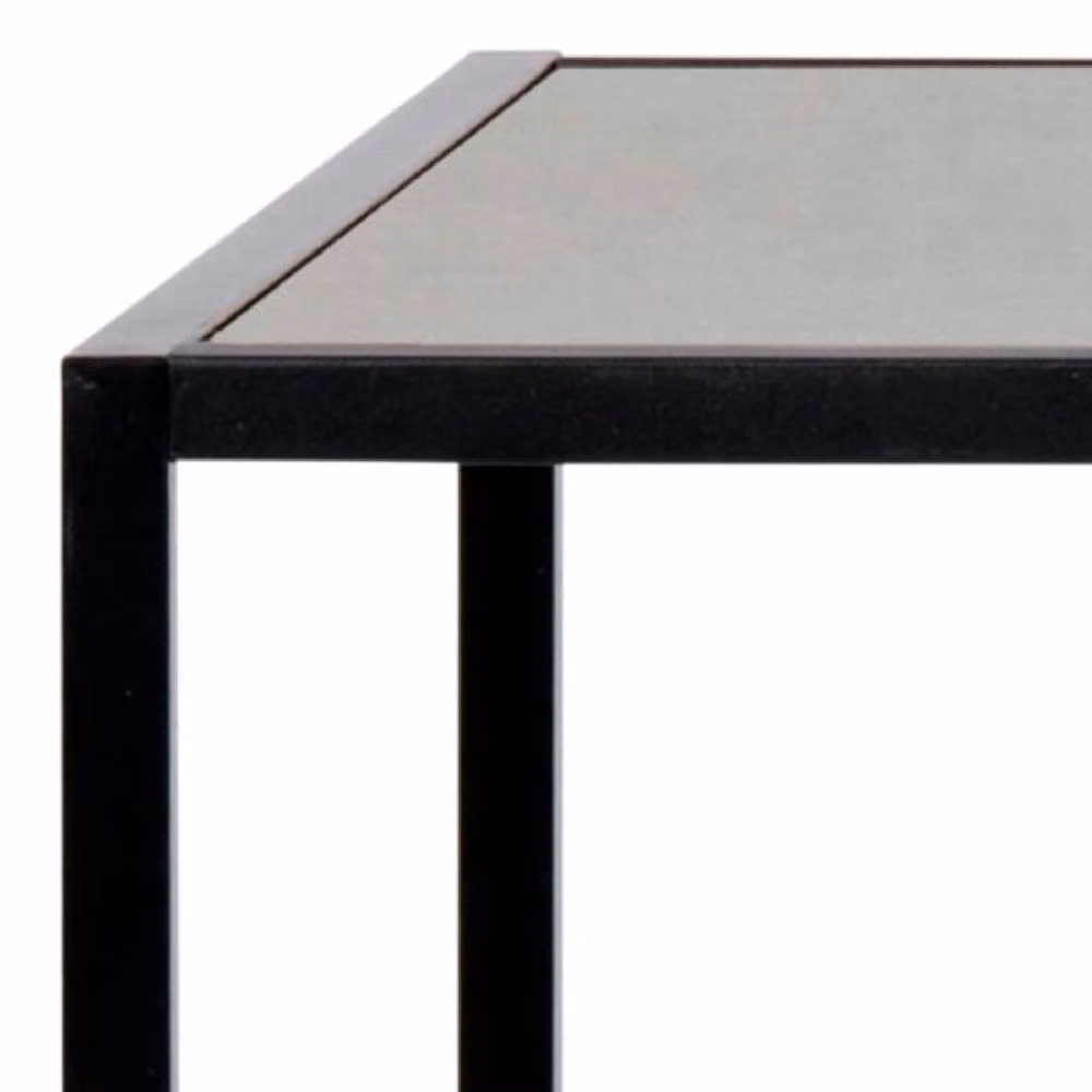 netfurniture Belgravia Industrial Bar Table with Black Ash Top and Black Metal Frame – 5