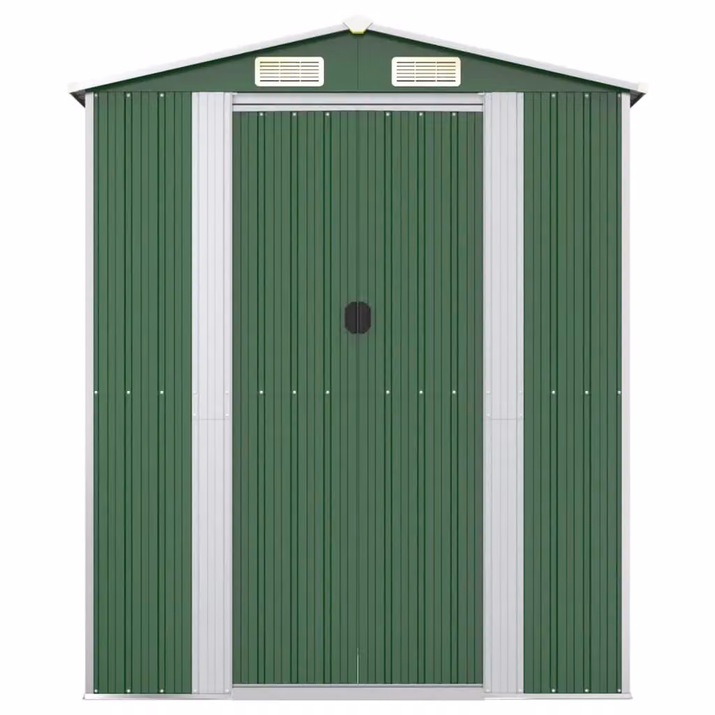 Berkfield Home Green Galvanised Steel Garden Shed with Sliding Doors and Side Vent, W/D/H: 192 x 689 x 223 cm – 3