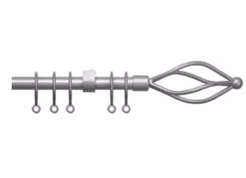 Speedy County Metal Extendable Curtain Pole Set, Silver, 170 - 300 cm