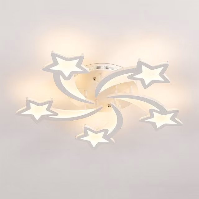 Living Star Shooting Stars LED Ceiling Light with 5 Headlights, White, 55W