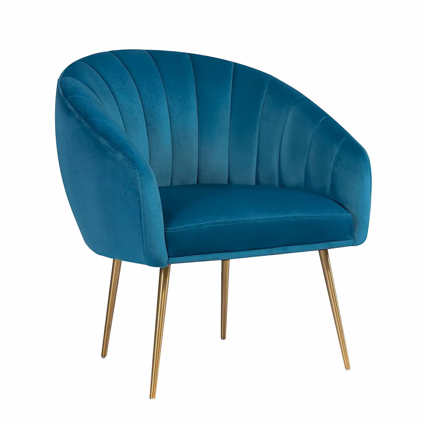Artemis Home Helena Velvet Tub Accent Chair in Petrol with Bronze Details – 2