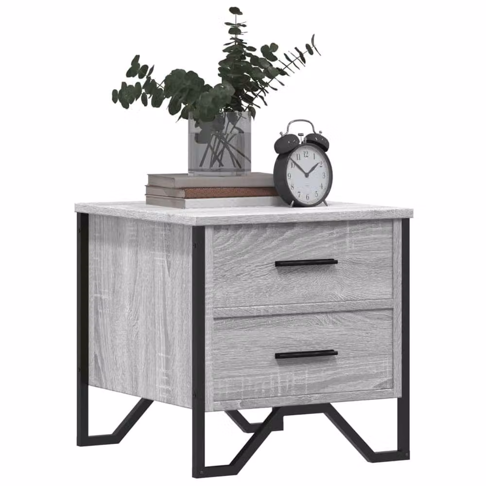 Berkfield Home Set of 2 Grey Sonoma Bedside Cabinets, W/D/H: 40 x 41 x 40 cm – 3