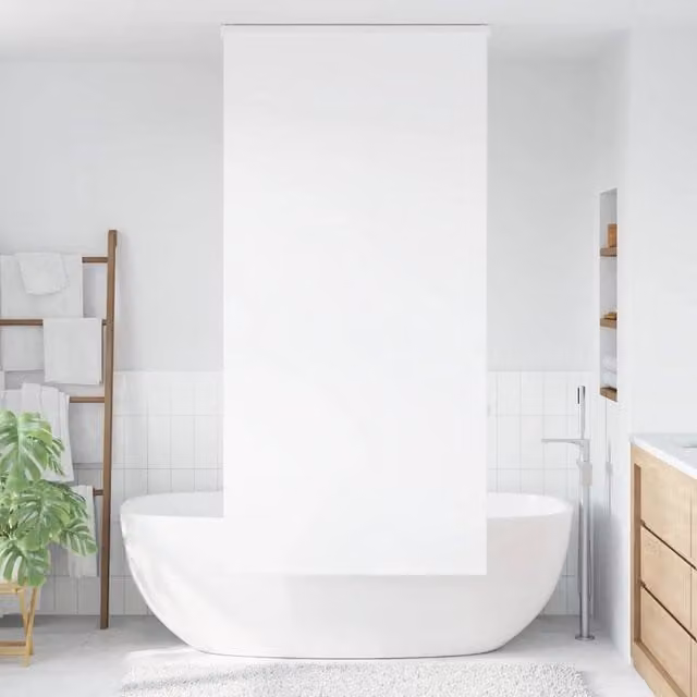 Berkfield Home White Opaque Shower Roller Blind with Cassette, W/H: 96 x 240 cm