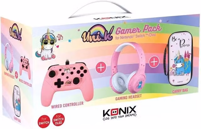 Konix Nintendo Switch Unik Gamer Pack in Pink