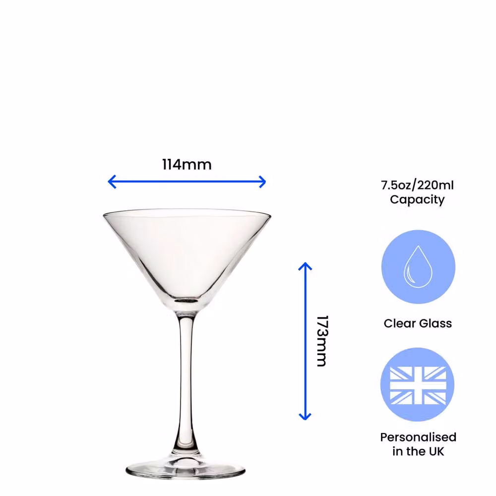 Uniqueful Personalised Engraved Enoteca Martini Cocktail Glass in Transparent Glass – 2