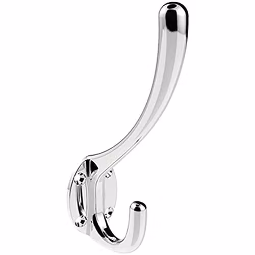 Loops Heavyweight One Piece Wall Mounted Hat and Coat Hook in Polished Chrome with 7.6 cm Projection