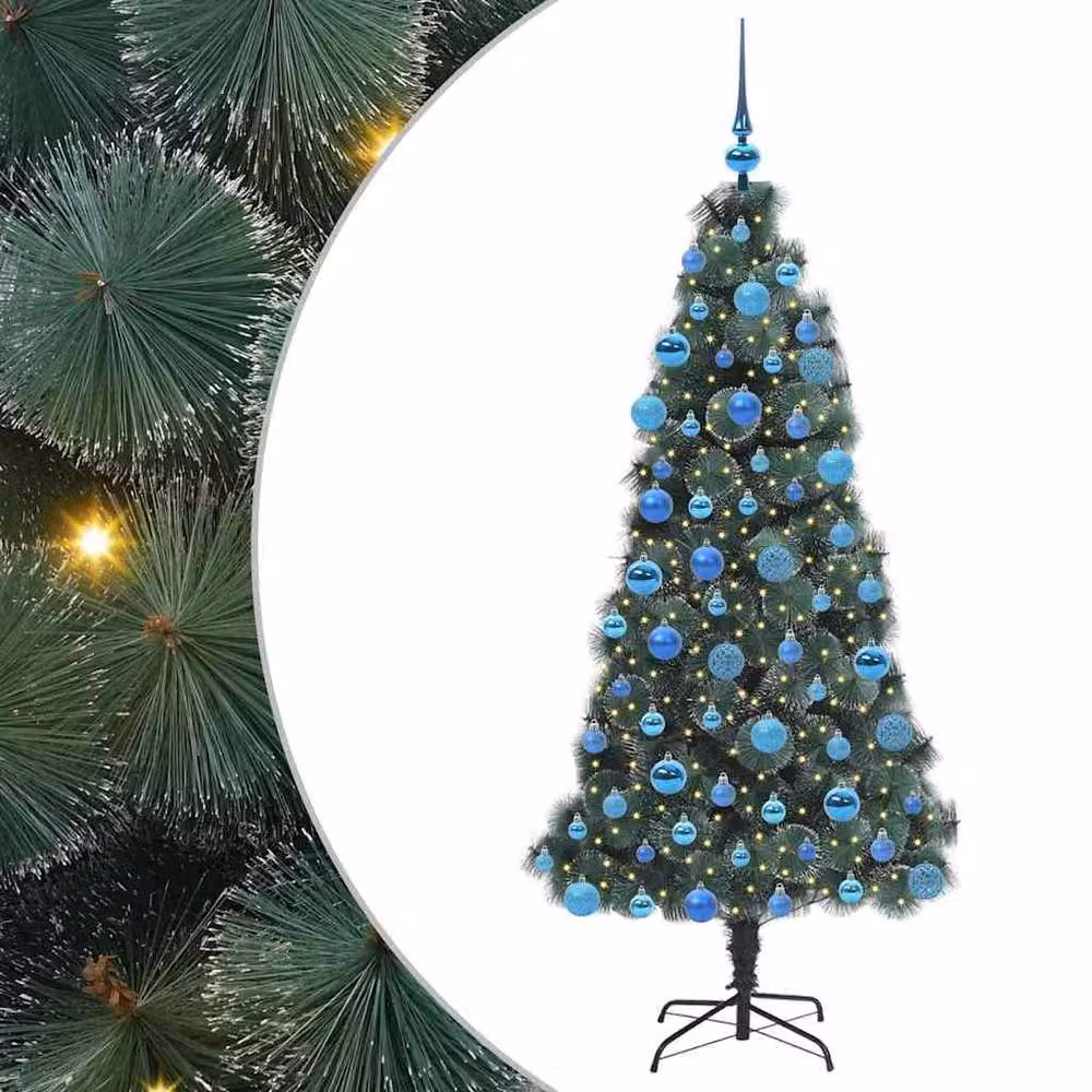 Berkfield Home Elegant Pre-lit Artificial Christmas Tree with Ball Set, Green, Height: 180 cm – 3