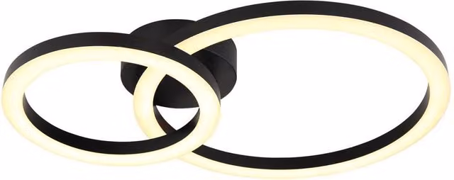 Globo Lighting Modern LED Ring Ceiling Light in Black with Warm White Light – 5