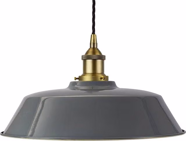 SE Home Chancery Vintage Suspended Pendant Light in Grey and Matt Antique Brass