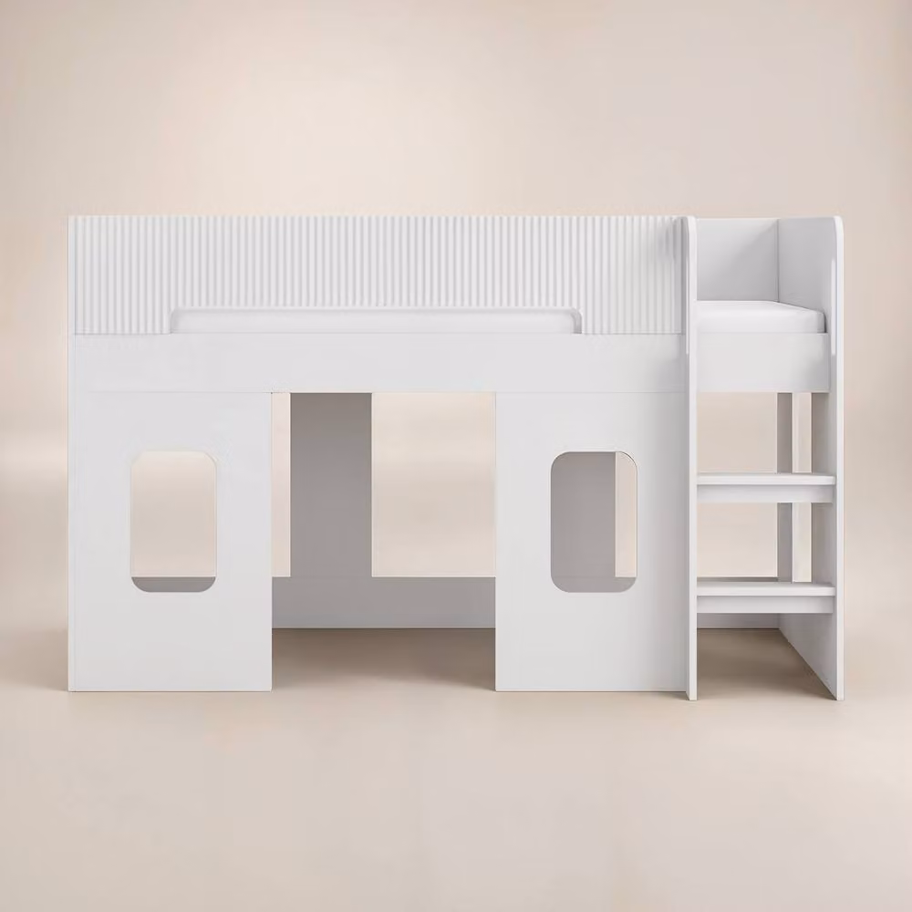 Flair Furnishings Lino Playhouse Kids Mid Sleeper Bed, White, W/D/H: 190 x 90 x 121 cm – 8