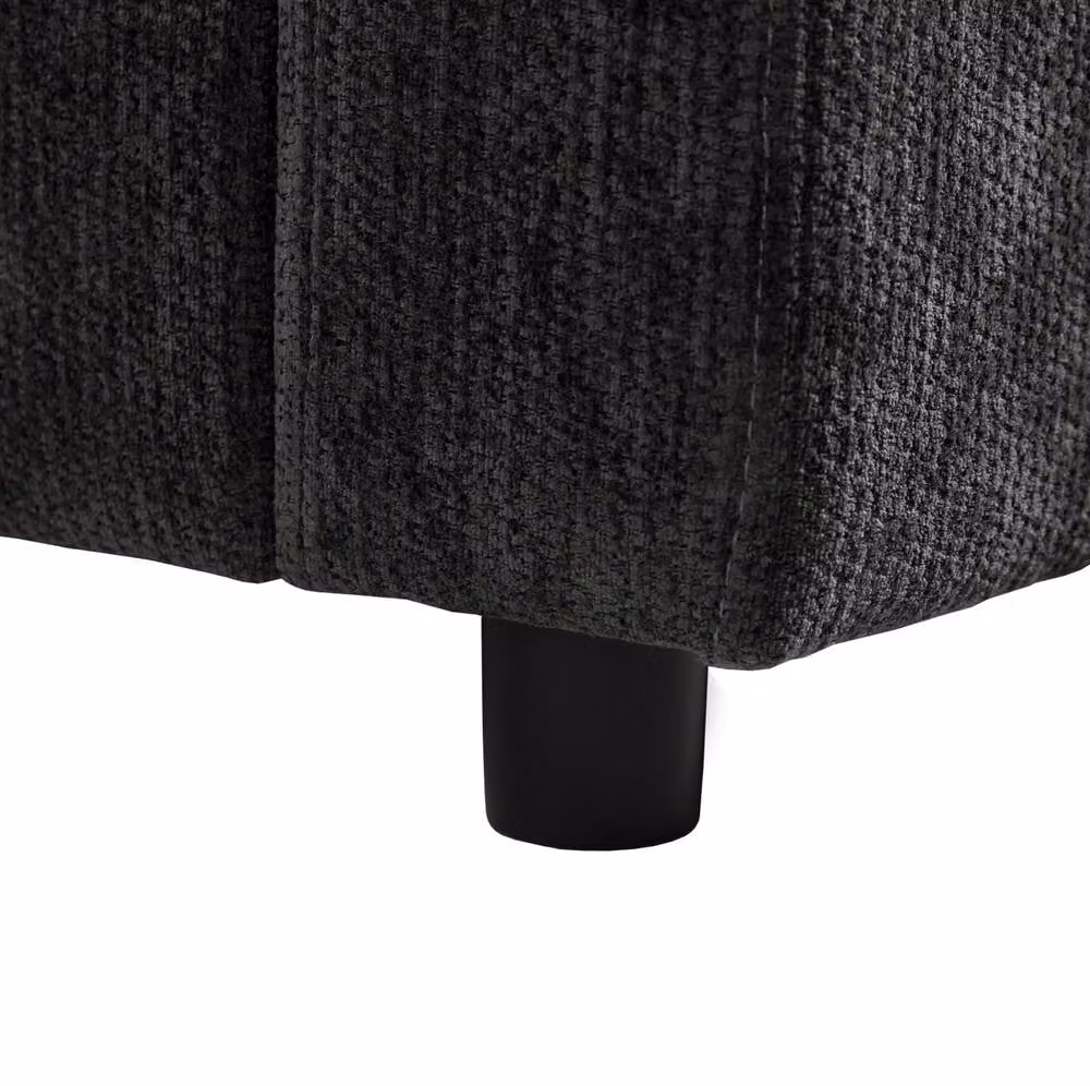 STILVORA L-Shaped 4-5 Seater Fabric Sofa Bed with Storage and USB Charging in Grey – 6