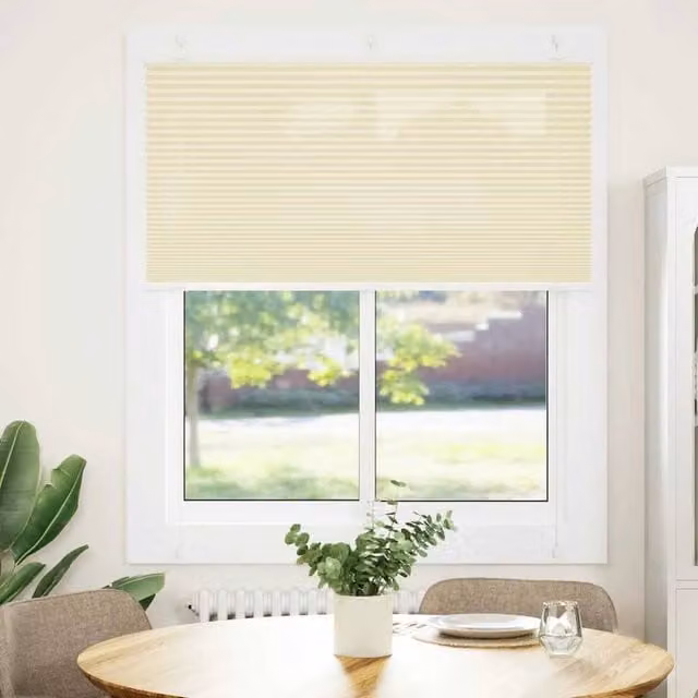 Berkfield Home Single Pleat Corded Blind in Beige Polyester, W: 115 cm, H: 150 cm