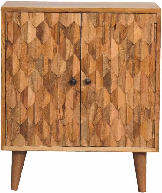 KDMK Scandinavian Style Mango Wood 2 Door Storage Cabinet in Brown