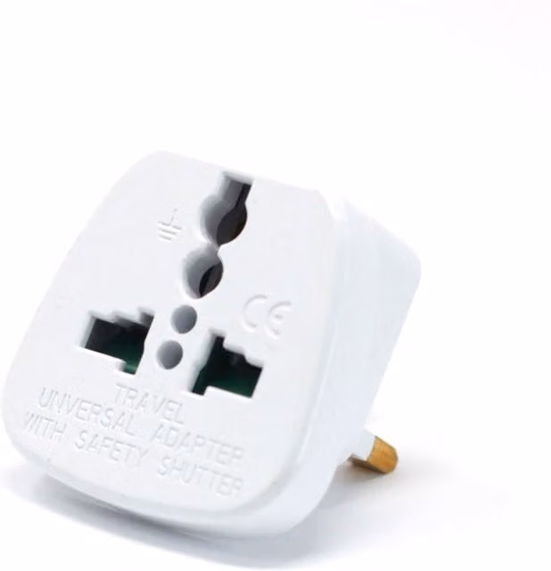 KDMK EU to UK Plug Adapter with Safety Shutter Universal Converter, White