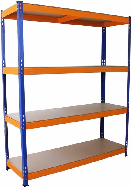 Monstershop S-Rax Warehouse Storage Shelving, Blue and Orange, H 150 x W 150 x D 50 cm – 1