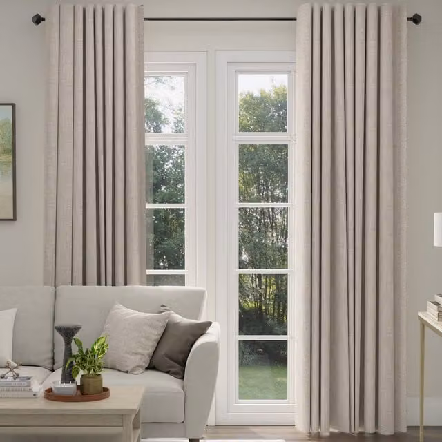 ANTE DECOR Olympus Made To Measure Blackout Curtains in Snowy Taupe Beige Chenille Fabric