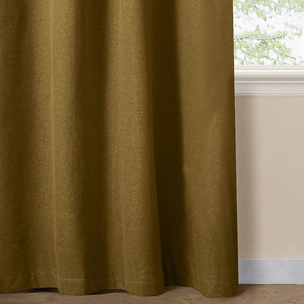Furn Blackout Textured Woven Eyelet Curtain Pair in Green, Width: 229 cm, Drop: 229 cm – 4