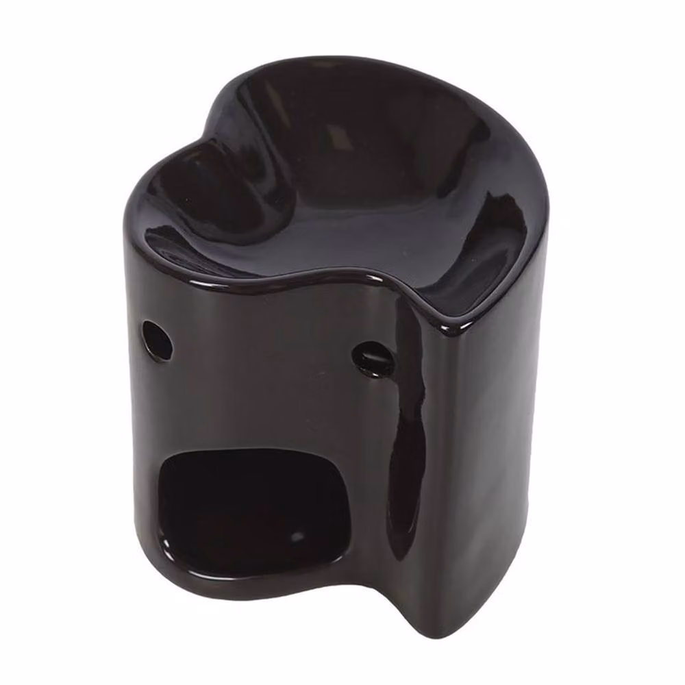 Uniqueful Black Ceramic Heart Oil Burner and Wax Warmer for Tealights – 2