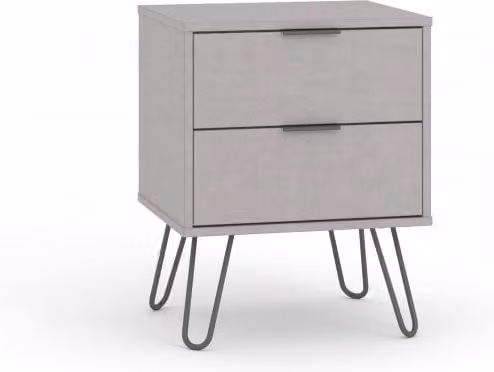 Core Products Ltd Augusta Grey 2 Drawer Bedside Cabinet Storage Unit – 2