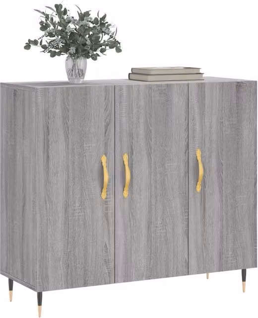 Berkfield Home Grey Sonoma Sideboard in Engineered Wood W/D/H: 90 x 34 x 80 cm – 1