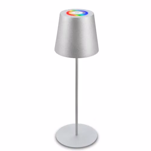 Briloner RGBW LED Rechargeable Table Lamp with Touch Control, Silver Chrome, H 36 cm x W 10.5 cm – 1