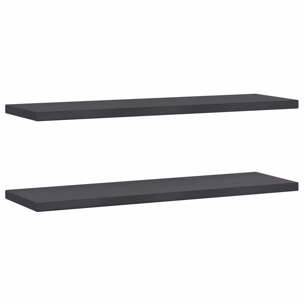 Berkfield Home Set of 2 Black Stainless Steel Wall Mounted Shelves, W: 100 cm, D: 30 cm, H: 3 cm – 2