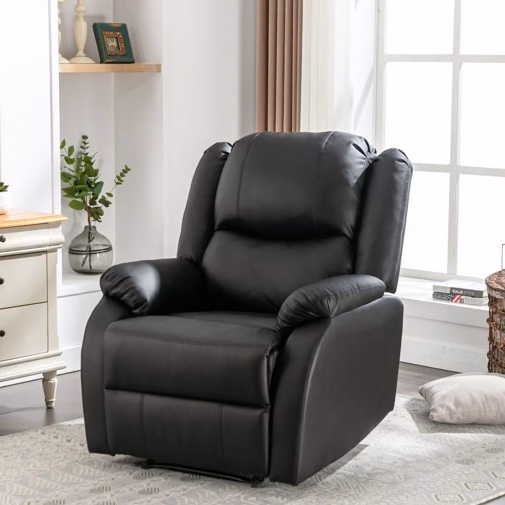 Fascinate Black Leather Recliner Chair with Side Pocket – 2