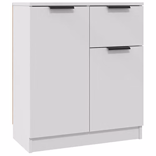 vidaXL Minimalist White Sideboard in Matt MDF, W/D/H: 60 x 30 x 70 cm