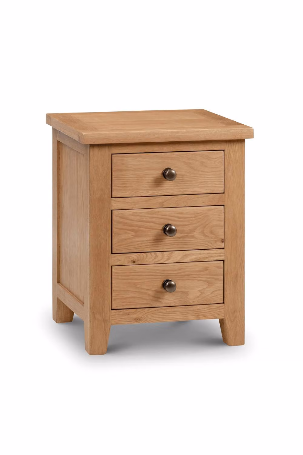 Julian Bowen Marlborough 3 Drawer Oak Bedside Table – 3