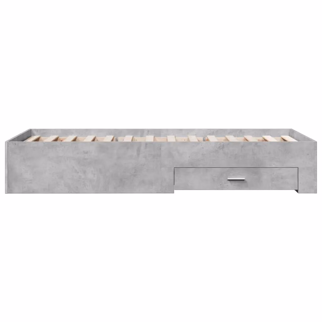 Berkfield Home Single Bed Frame with Drawers in Concrete Grey, W/D/H: 90 x 190 cm – 2