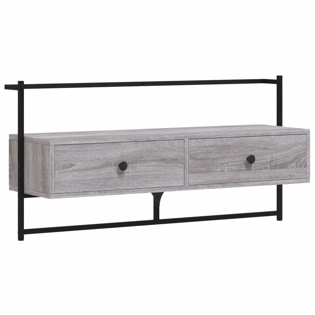 Berkfield Home Wall-mounted TV Cabinet in Grey Sonoma, W: 100.5 cm, D: 30 cm, H: 51 cm – 1
