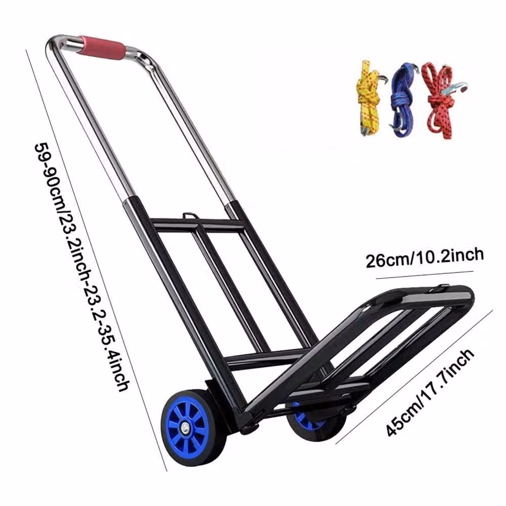 VOGREX Heavy Duty Folding Hand Trolley Cart in Black Steel – 2
