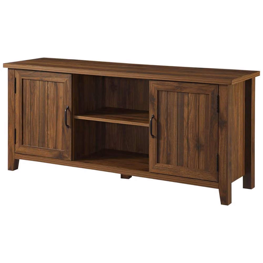 Centurion Supports RANCH Walnut 6-Shelf Storage Unit and TV Cabinet in Brown – 4