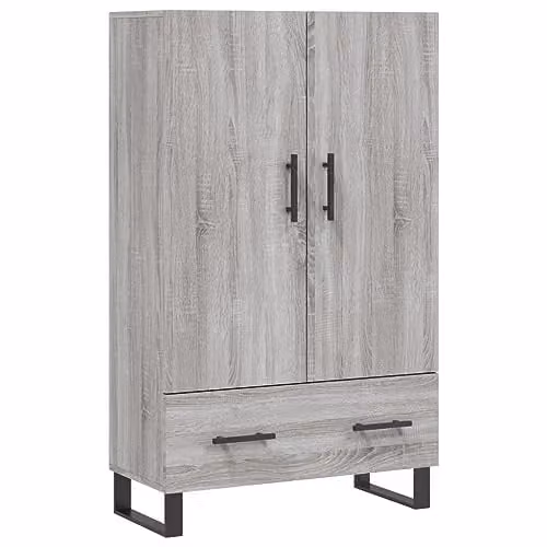 vidaXL Modern Grey Highboard with Hinged Doors and Internal Shelves, W/D/H: 69.5 x 31 x 115 cm – 1