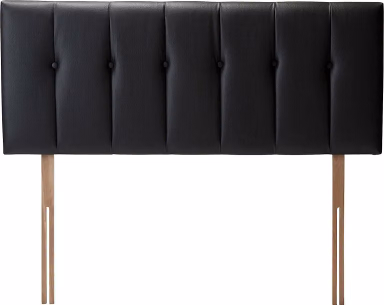Rushden Kingsize Upholstered Headboard in Black Synthetic Leather
