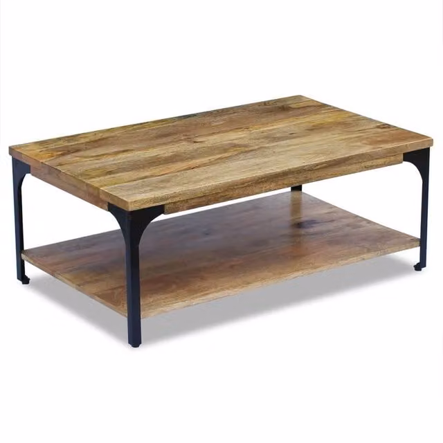 Berkfield Home Brown Mango Wood Decorative Coffee Table W/D/H: 100 x 60 x 38 cm