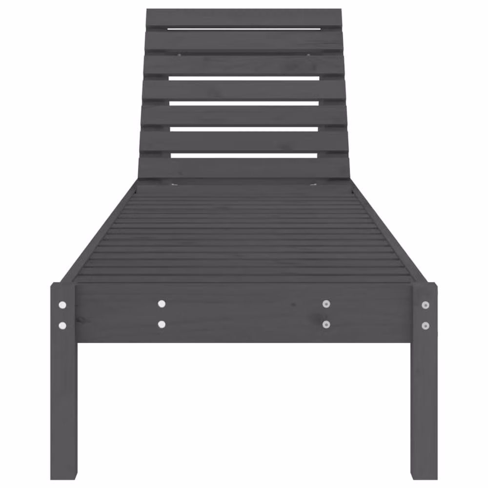Berkfield Home Set of 2 Grey Sun Loungers in Solid Pine Wood, W/D/H: 199.5 x 60 x 74 cm – 3