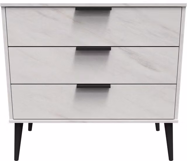Ready Assembled 2 U Fuji 3 Drawer Chest in Off-White