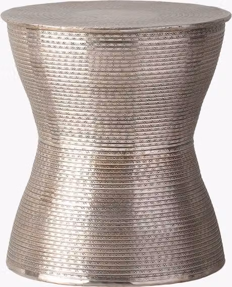 Perch & Parrow Aziza Side Table in Silver Glossy Metal
