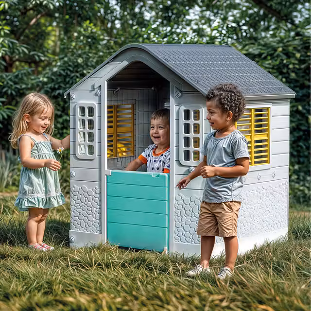 Dolu Kids Outdoor Playhouse in White
